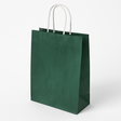 Torba papierowa z uchwytem skręcanym 240x100x340mm Ciemnozielona Premium