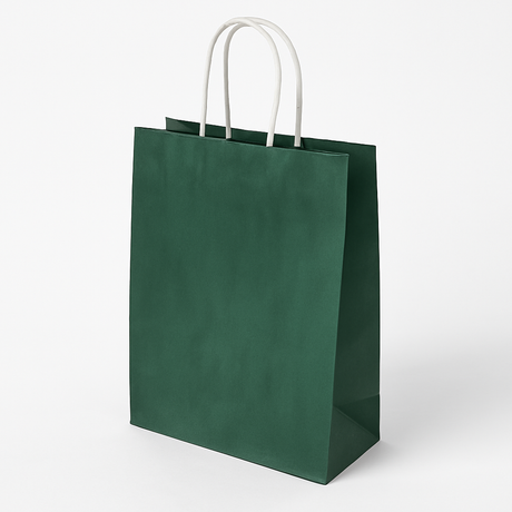 Torba papierowa z uchwytem skręcanym 240x100x340mm Ciemnozielona Premium